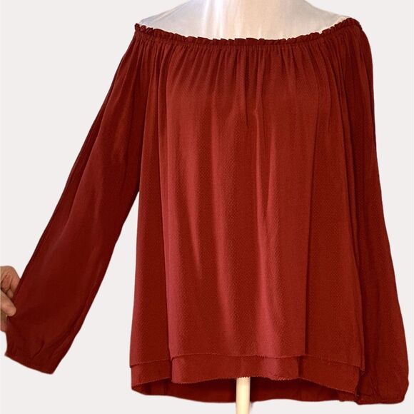Sanctuary Chantel Tiered Top Blouse Red Orange S - Picture 4 of 9